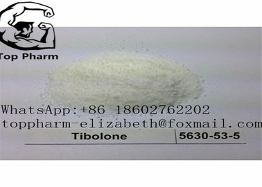 Poudre stéroïde CAS 5630-53-5 de Tibolone bodybuildings cristallins blancs ou blancs de Livial 99%purity de poudre